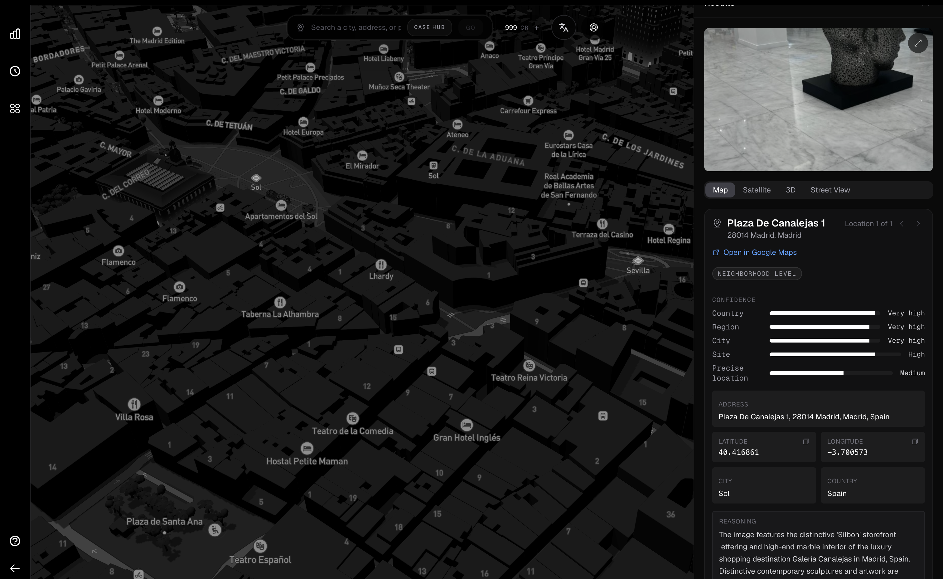 Oceanir Desktop analysis view